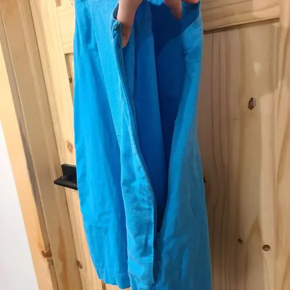 Abercrombie & Fitch Linen Blend Mini Square Neck Shift Dress Beach Coastal XL - Picture 3 of 11